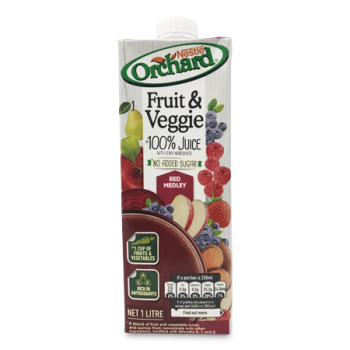 ORCHARD FRUIT & VEGGIE 100% JUICE RED MEDLEY 1L