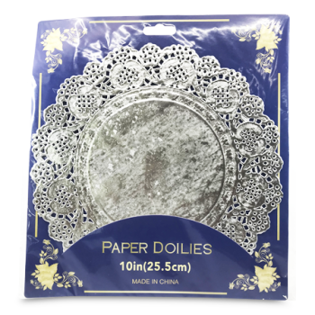PAPER DOILIES SILVER 25.5 CM 