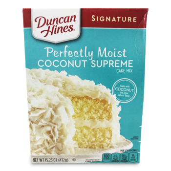 DUNCAN HINES SIGNATURE PERFECTLY MOIST COCONUT SUPREME CAKE MIX 432 G 