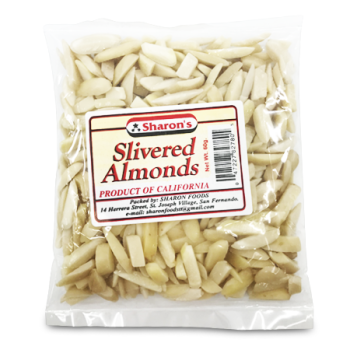 SHARON'S BLANCHED SLIVERED ALMONDS 60 G