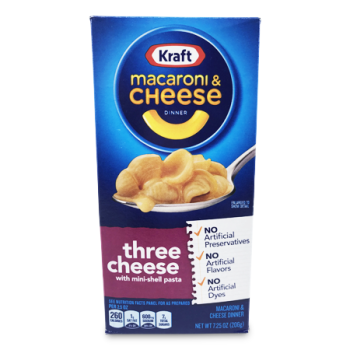 KRAFT MACARONI & CHEESE THREE CHEESE 206G