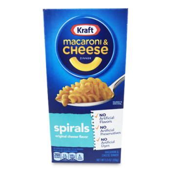 KRAFT MACARONI & CHEESE SPIRALS ORIGINAL CHEESE FLAVOR 156G