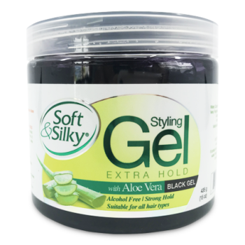 SOFT & SILKY STYLING GEL EXTRA HOLD WITH ALOE VERA BLACK 435 G 