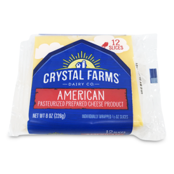 CRYSTAL FARMS AMERICAN CHEESE 12 SLICES 226 G 