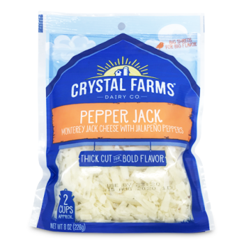 CRYSTAL FARMS PEPPER JACK SHREDDED CHEESE 226 G 