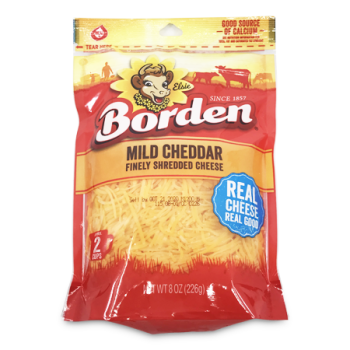 BORDEN MID CHEDDAR FINELY SHREDDED CHEESE 226 G 