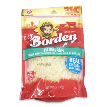 BORDEN PARMESAN FINELY SHREDDED CHEESE 142 G  