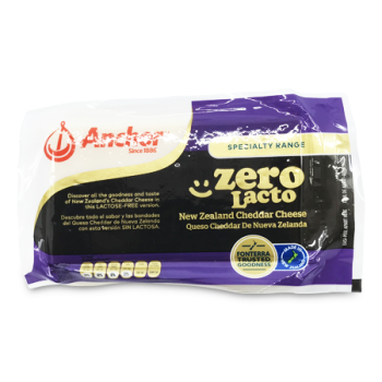 ANCHOR SPECIALTY RANGE ZERO LACTO NEW ZEALAND CHEDDAR CHEESE 250 G 