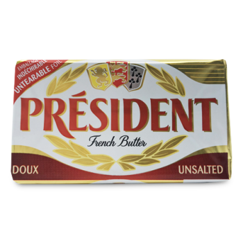 PRESIDENT FRENCH BUTTER UNSALTED 200 G 