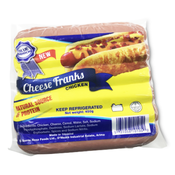 BLUE RIBBON CHEESE FRANKS CHICKEN 450 G