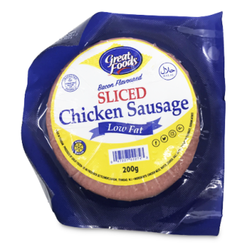 GREAT FOODS BACON FLAVOURED SLICED CHICKEN SAUSAGE 200 G 