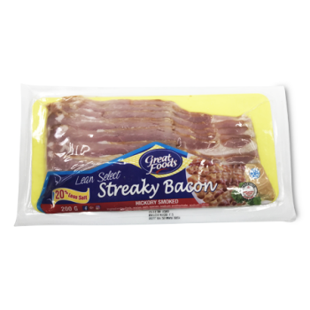 GREAT FOODS STREAKY BACON HICKORY SMOKED 200 G 