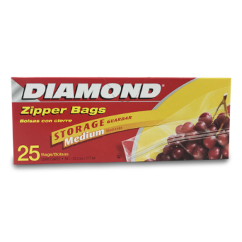 DIAMOND ZIPPER BAGS STORAGE MEDIUM 25 BAGS 