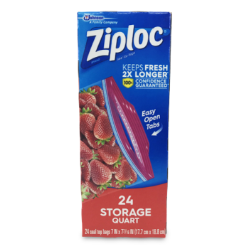 ZIPLOC GRIP 'N SEAL 24 STORAGE QUART 
