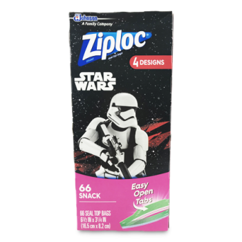 ZIPLOC STAR WARS EASY OPEN TAB 66 SNACK BAG 