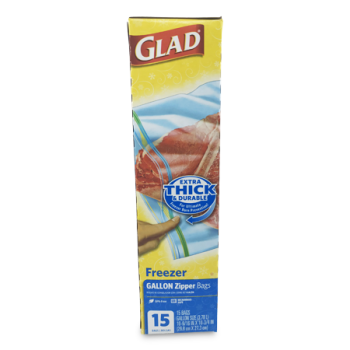 GLAD FREEZER GALLON ZIPPER BAGS EXTRA THICK & DURABLE 3.78L 