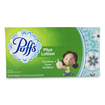 PUFFS LOTION WHITE FACIAL TISSUES 124TISSUES 8.4INX8.2IN