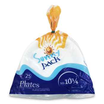 SUNNY PACK FOAM PLATES 10 1/4" 25PCS
