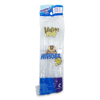 VALUE BUY WHITE PLASTIC KNIVES 12PCS