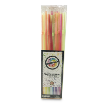 ESSENTIALS PLASTIC STRAWS 100PCS 