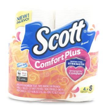 SCOTT COMFORT PLUS BATHROOM TISSUE 4ROLLS  