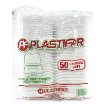 PLASTIFAR HINDED LID 3 SECTION CONTAINERS 50 UNITS 