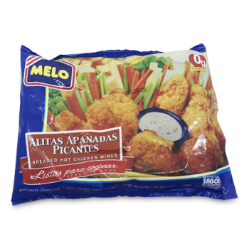 MELO BREADED HOT CHICKEN WINGS 454G