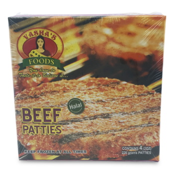 VASHA'S FOOD BEEF PATTIES 226G