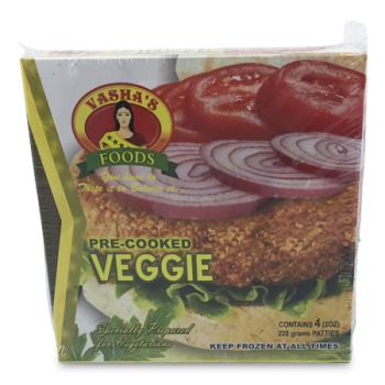 VASHA FOODS PRE-COOKED VEGGIE PATTIES 4X2OZ 226G