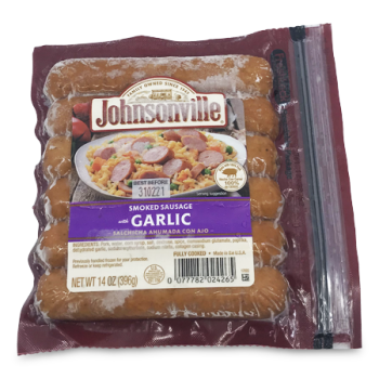 JOHNSONVILLE SMOKED SAUSAGE W/GARLIC 396G
