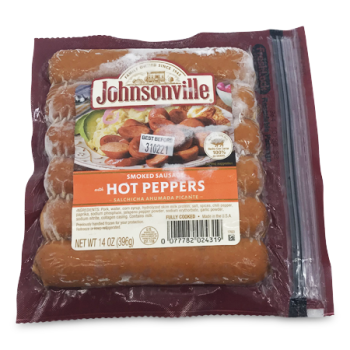 JOHNSONVILLE SMOKED SAUSAGE W/HOT PEPPERS 396G