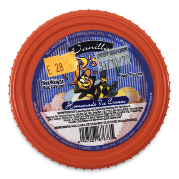 B'S VANILLA ICE CREAM 250ML