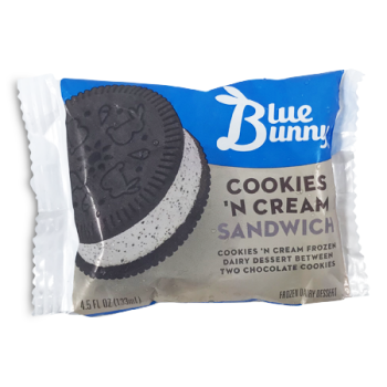 BLUE BUNNY COOKIES N CREAM SANDWICH 4.5OZ