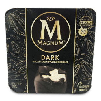 MAGNUM DARK CHOCOLATE ICE CREAM BARS 3'S