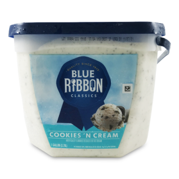 BLUE RIBBON COOKIES & CREAM ICE CREAM 3.75L