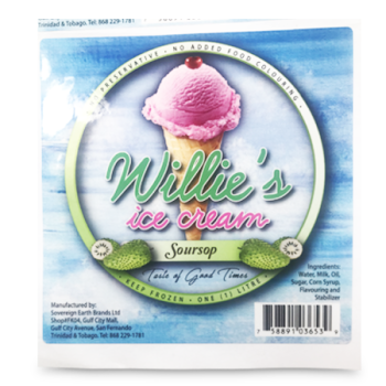 WILLIE'S ICE CREAM SOURSOP 1L