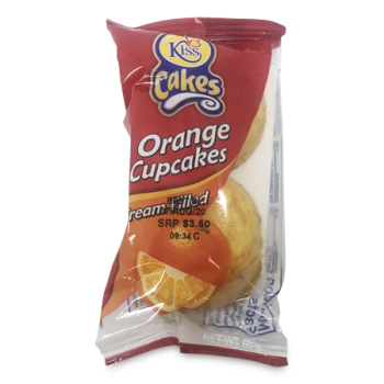 KISS CREAM FILLED ORANGE CUPCAKES 44G