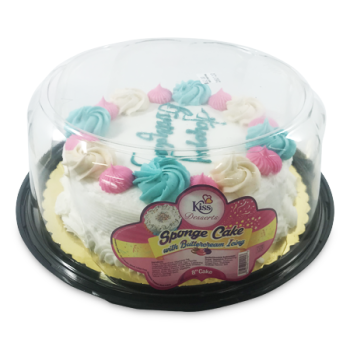 KISS SPONGE CAKE W/BUTTER CREAM ICING 8"