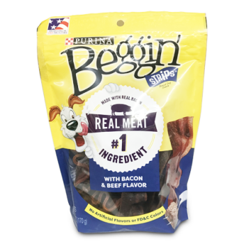 PURINA BEGGIN W/BACON & BEEF STRIPS 170G