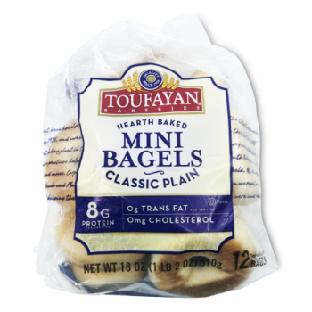TOUFAYAN MINI BAGELS CLASSIC PLAIN 18OZ