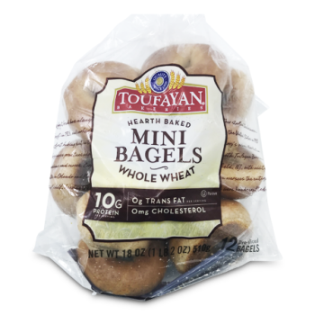 TOUFAYAN MINI BAGELS WHOLE WHEAT 18OZ