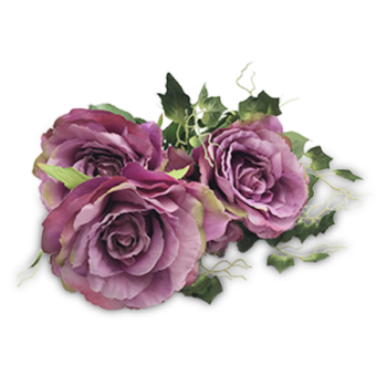 ESSENTIALS ARTIFICAL PURPLE ROSE FLOWER BUNCH 