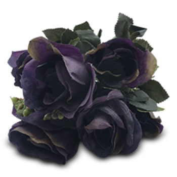 ESSENTIALS DEEP PURPLE ROSE FLOWERS 
