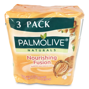 PALMOLIVE NOURISHING FUSION ALMOND & OMEGA OILS SOAP 3PK