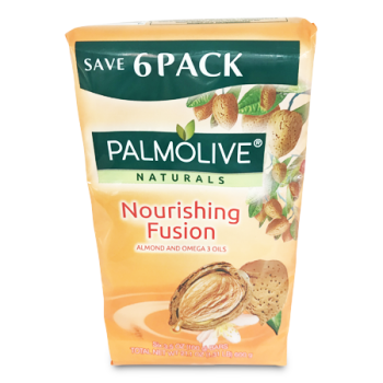 PALMOLIVE NOURISHING FUSION ALMOND & OMEGA SOAP 6PK