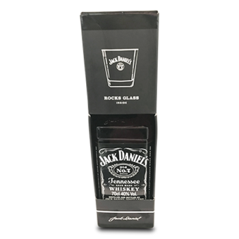 JACK DANIEL'S BLACK W/GLASS 750ML 