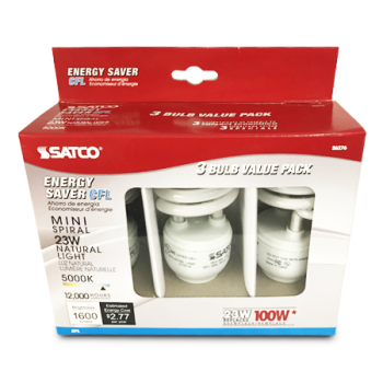 SATCO 100W MINI SPIRAL BULB 