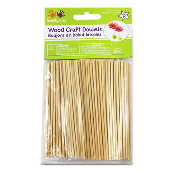 KRAFTY KIDS WOOD CRAFT DOWELS 100PCS 