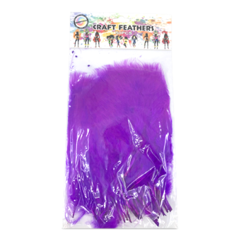 ESSENTIALS PURPLE CRAFT FEATHERS 50PCS 