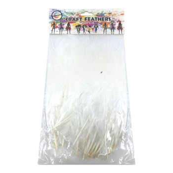 ESSENTIALS CRAFT FEATHERS WHITE 50PCS 